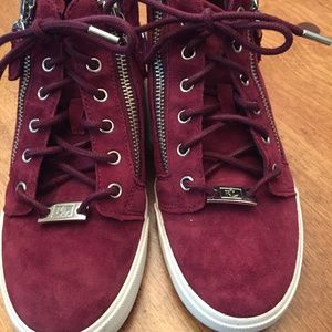 ralph lauren suede high top sneakers size 6